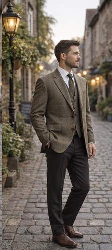 Men daks brown wool blazer - brown, one