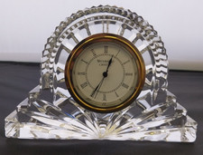Signed Waterford Crystal Wharton Mantel Clock, 7"x5", New Working Battery