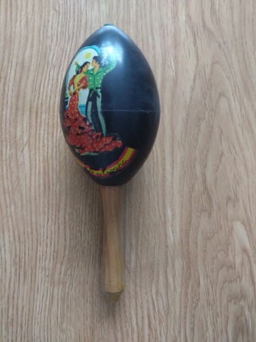 Vintage spanish wooden maraca - vintage,