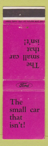 Matchbook cover ford escort - matchbook,