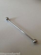 GOLD OR SILVER COLOUR TIE COLLAR PIN BAR WITH ROUND END SHIRT NECKTIE  NECK GIFT