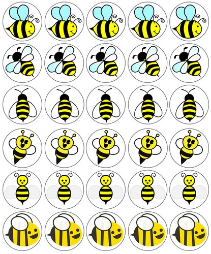 Bumble bees cupcake - cupcake, toppers