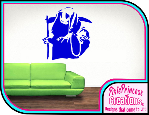 Banksy reaper stencil - ee,