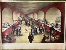 Edward Ardizzone , Stepney Shelter Scene 1941, large original lithograph