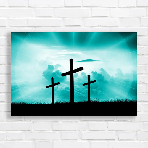 Sunrise cross christian canvas - sunrise,