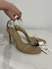 Zara Perspex Strap Nude Heels