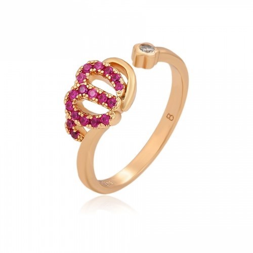 Gold plated pink - pink, ring
