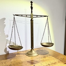 Antique Vintage Brass Apothecary Balance Scales Scale Measuring Weights Tool