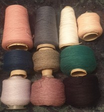 Bundle of 10 Machine Knitting Yarn part cones-  Job Lot