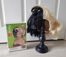 EVIL MADAME WIG black / blonde SMIFFYS one size CRUELLA / HALLOWEEN HAIR ladies