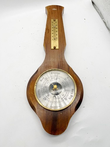Vintage wooden barometer - vintage,