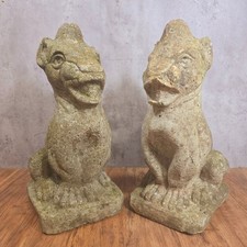 Pair Concrete Garden Gargoyles