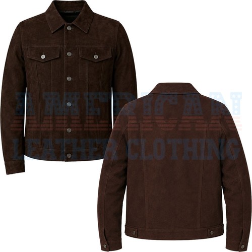 Men brown suede leather - men's,