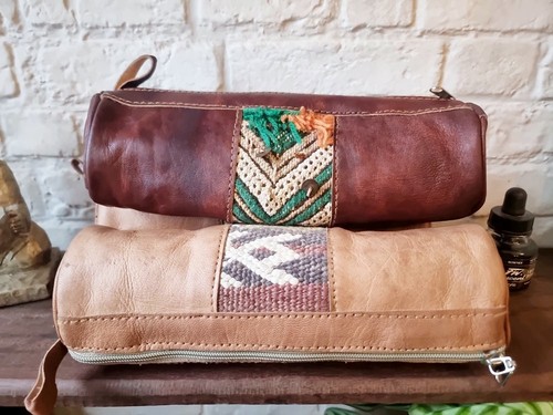Large leather pencil pouch - pencil,