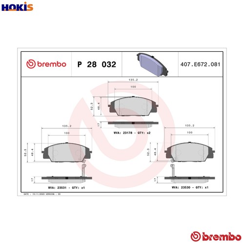 Brake pad set disc - brake,