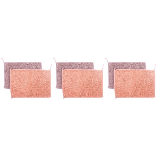 6pcs red microfiber dish - red,
