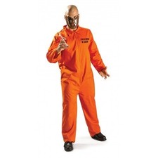 Mens Hannibal Cell Block Psycho Costume Halloween Prisoner Fancy Dress Outfit