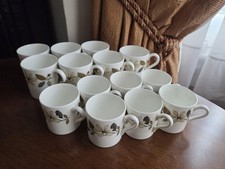 Set of 14 Wedgwood Bone China Beaconsfield Espresso Cups, 2 Sizes + Free Creamer