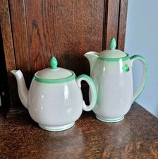 Shelley Green Shaded Art Deco Teapot and Matching Hot Water Pot