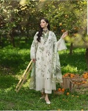 Embroidered Printed Chikankari Lawn Unstitched Shalwar Kameez Brand Serdinia