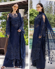 Pakistani indian Designer Embroidered Cotton Unstitched Suit 3 PC Shalwar Kameez