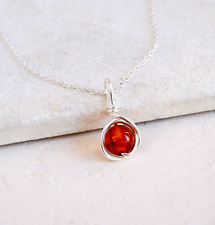 Amber Pendant Necklace Handmade 925 Sterling Silver Gift Wrapped