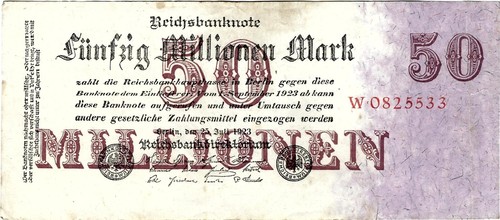 Reichsbanknote million mark - reichsbanknote, 50