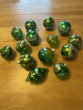 Green Christmas Tree Baubles Green X 14