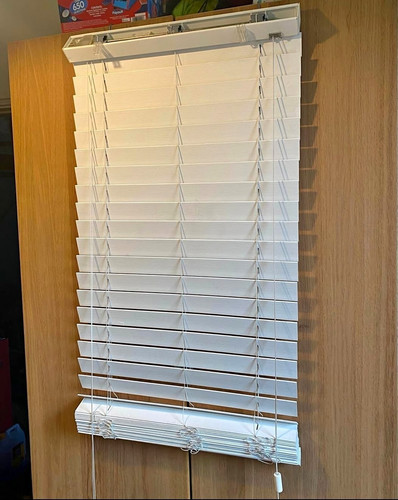 White wooden venetian blind - wooden,