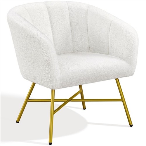 Modern boucle barrel chair - modern,