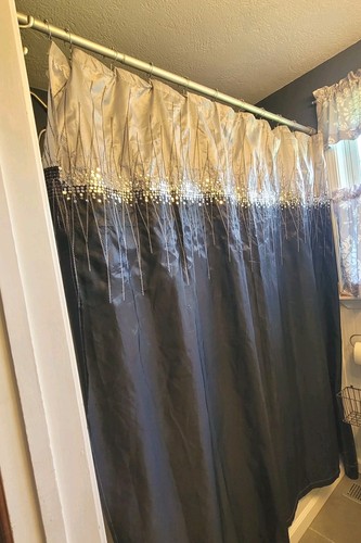 Black silver embroidered - silver,