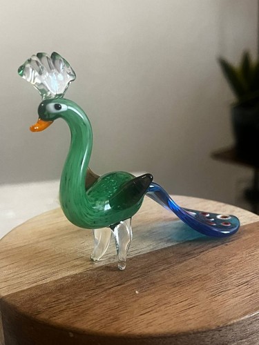 Green peacock glass - peacock,
