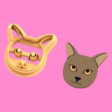 Tabby Cat Head Clay Cutter -