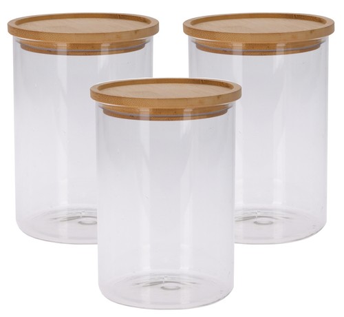 Set glass storage jars - of,