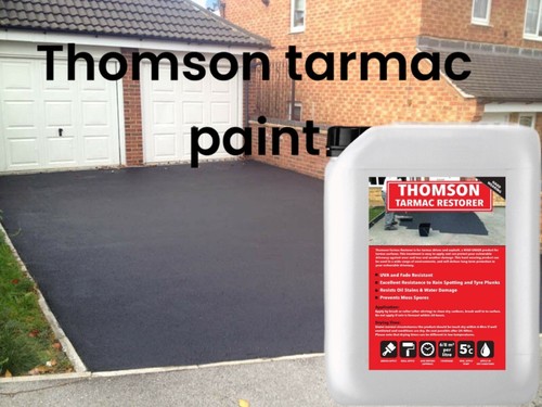 Black tarmac driveway - tarmac, paint