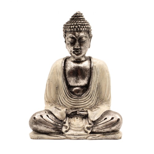 White grey buddha - white, medium