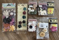 Bundle / Job Lot Craft Flowers (Felt, Fabric, Paper) - Card making/Scrapbooking