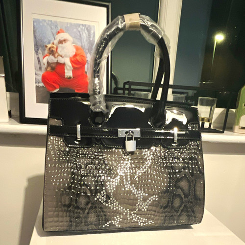 Black patent faux leather - faux,