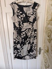 Debenhams Collection Silk Pencil Dress BNWT Black And White Size 14