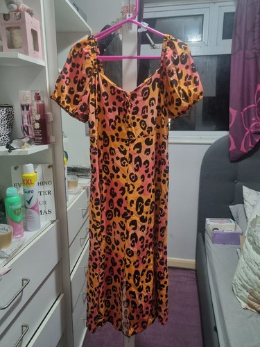 Leopard print midi dress - leopard-print,