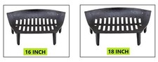 Fire Grate Cast Iron Black  16" 18" Fireplace Log Coal Open Fire Accessory