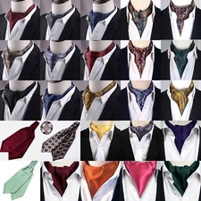 Mens Formal Wedding Ascot Cravat Self Tie. Paisley | Plain | Polkadots | Floral