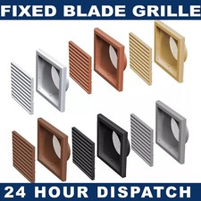 Plastic Extractor Fan Wall Louvre Grill Ventilation 4" , 5" , 6" Vent Cover