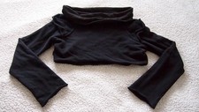 PSYLO Rmx Crop Sweater Jumper Black Sz 1 2 S/M 8 10 Alt Psy Cyber Steampunk Sexy