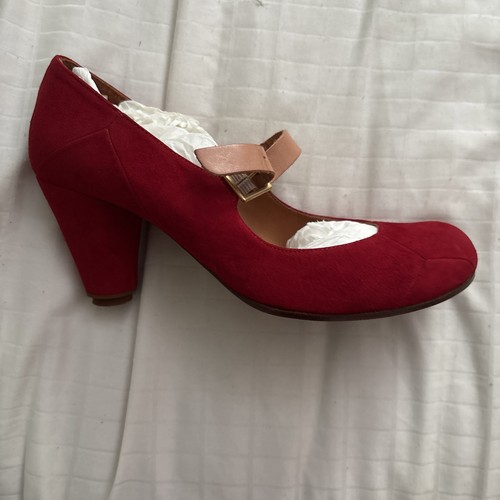 Chie mihara red suede court - chie,