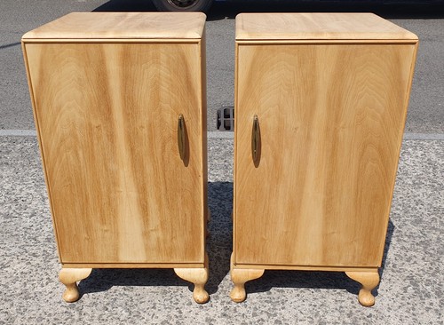 Pair 1950 bleached walnut - pair, 1950's