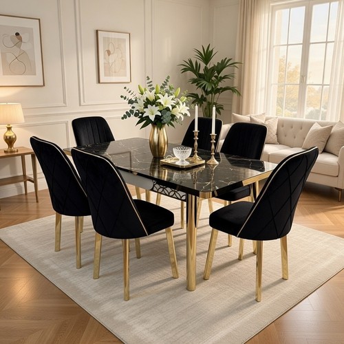 Tempered glass black gold - glass,