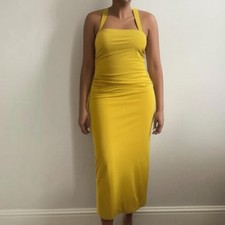 Zara Mustard Draped Open Back