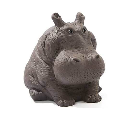 Delicate hippo figurine purple - figurine,