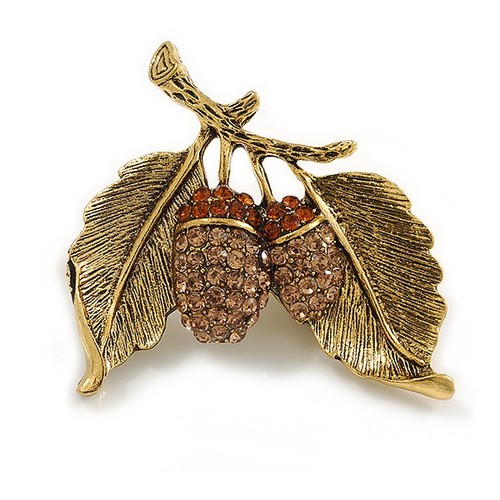 Vintage inspired crystal acorn - inspired,